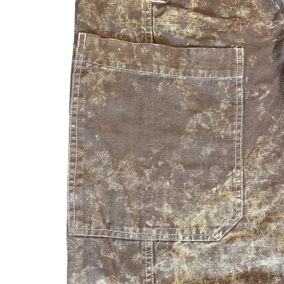 BDG Unisex Urban Outfitters High Waist Acid Washed Orange Baggy Zipper Pants S - Picture 9 of 13